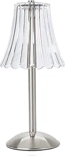 Cordless Table Lamps for Home,Table,Dining Room, Gold Rechargeable Lamps, USB Charge 12'' Tall LED Brass Portable Outdoor Indoor Table Lamp with Built-in Dimmer (Silver-Flower)