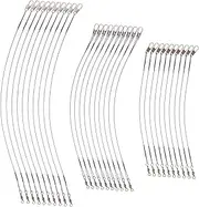 30pcs Bite Line Fishing Leaders for Saltwater Steel Fishing Line Wire Leaders Swivels Snap Design for Tackles