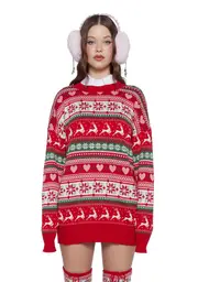 [Sugar Thrillz] Snowy Soiree Oversized Sweater
