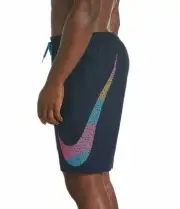 NWT $58 NIKE Mens M MASH UP BREAKER 9" SWIM VOLLEY TRUNKS Obsidian NESS9405 489