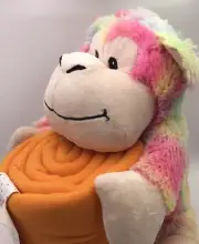 HUGGABLE FRIENDS BLANKET & Plush Tye Dyed Monkey fleece 50" X 60" By Silver One