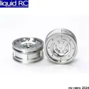 Tamiya 54737 RC Matte Plated Dish Wheels - Silver 26mm Width/Offset +2