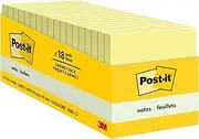 Post-it Notes Canary Yellow Cabinet Pack 76x76mm (Pack of 18)
