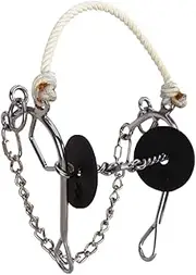 Reinsman Josey Million Dollar Bit for Horse - 3-Piece Twisted Wire Dog Bone Snaffle Mouthpiece - Rope Noseband - Stage D, Silver/Black/White, 5, (0110-0000)
