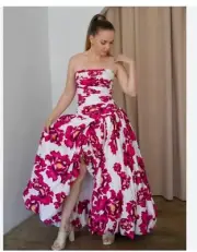 Aje Dress Size AU 6 Behold Bubble Hem Maxi Boldly Blooming Floral Bridal Wedding
