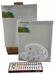 Artist Painting Supplies 18 Pieces Painting Set Acrylic Paint, Canvas Easel