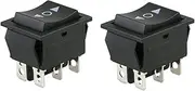 HOHOVYVY 2Pcs Rocker Switch, Dpdt 6 Terminals 16A/20A 250Vac On-Off-On Momentary, Double Pole/double Throw Momentary Switch