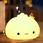 Dumpling Night Light for Kids, Cute Light Color Changing Silicone Night Light USB Charge, Squishy Lamp for Boys Girls Gift