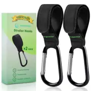 Aguwontior Stroller Hooks, 2 Pack Stroller Clips and Hooks, Non-Slip Stroller Ho