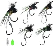 Fly Fishing Poppers,5 Fly Assortment Dry Fly | Vibrant Colors Handmade Fly Fishing Kit Lures for Saltwater and Freshwater
