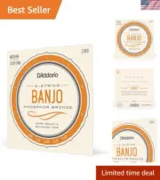 D'Addario 5-String Banjo Strings, Medium Gauge 10-23 - Trusted by Legends