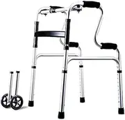 Walkers for The Elderly Walker for Seniors Rollator Foldable Adult Seniors Rollator Assistive Walkers 4 Leg Crutch Aluminum Alloy Adjustable Height Little Surprise