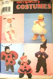 Simplicity Halloween Costumes Pattern 9318 Toddler Size A 1/2-4 Uncut