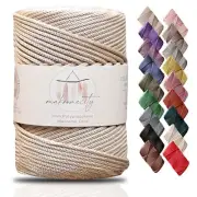 , Premium Polyester Macrame Cord 3mm x 131 Yards (394 feet) 3mm 1 Skein Latte