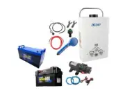 Kings Portable Gas Hot Water System+138AhAGM Deep Cycle Battery+Maxi Battery Box