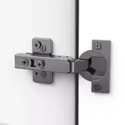 20 Pack Frameless Full Overlay Soft Close Concealed Hinges, Black Titanium Pl...