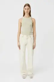 Abel Monogram Tank in Alabaster White - CAMILLA AND MARC® C&M