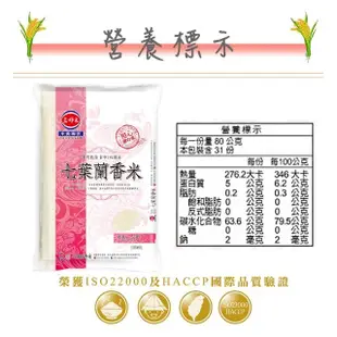 【三好米】契栽七葉蘭香米(2.5Kg)