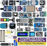 SunFounder Universal Maker Sensor Kit Compatible with Arduino Mega 2560/Uno R3/R4 Minima/WiFi Nano, Raspberry Pi 5/4B/3B+/Zero 2 W/, Pico W, ESP32, C++, Python, MicroPython, Beginners & Engineers