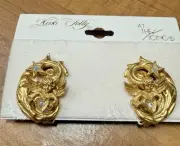 VINTAGE KIRKS FOLLY CLIP-ON EARRINGS WITH STAMP ON BACK!