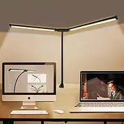 KEPHTH Led Desk Lamp for Office Home 76cm Bright Double Head Desk Light with Clamp, Architect Task Lamp 30 Lighting Modes Adjustable Flexible Gooseneck