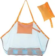 Leberna Mesh Beach Bag Extra Large Beach Bags and Totes Tote Backpack Toys Towels Sand Away For Holding Beach Toys Market Grocery Picnic Tote (Blue)