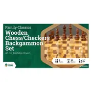 LPG - Wooden Folding Chess/Checkers/Backgammon 3-in-1 Set (40cm) Board Game