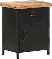 Bedside Cabinet 40x30x52 cm Rough Mango Wood Bedroom Storage