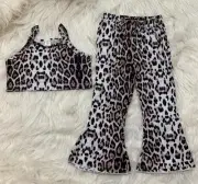 girl leopard cami flare pants set 2/3t