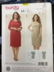 Burda 6675 Pattern Plus Size FITTED DRESS W SLEEVE VARIATIONS UC — Sz 18-28