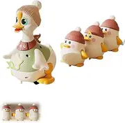 Tummy Time Duck Family, 3 Pack Swinging Crawling Walking Duck with Baby Ducks, Light up Toys, for Toddlers 1-3 (and Three Baby Geese)