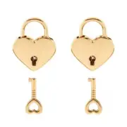 Warmtree Small Metal Heart Shaped Padlock Mini Lock with Key for Jewelry Box