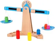 Hohopeti 1Set Wooden Balance Scale Educational Plaything for Enhance Learning of Weight and Balance Principles Smooth Surface for Safety for Early Childhood Development