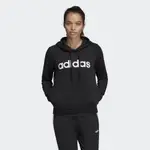 過季特賣*(女)【ADIDAS愛迪達】連帽上衣 帽T 刷毛 保暖 LOGO T 棉感 亞洲尺寸-黑 DP2403