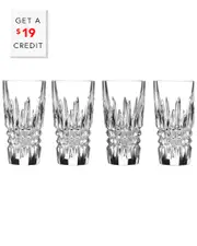Waterford Lismore Set of 4 Diamond Shot Glasses with $19 Credit