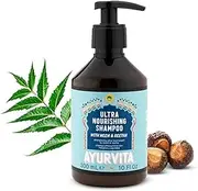 Ayurvita Shampoo - Natural Nourishing Dandruff Shampoo - Neem and Reetha Infused - Ayurvedic Daily Hydrating Shampoo - Moisturizing Cleansing Shampoo For Hair – For Women & Men - 10 fl oz