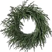 Norfolk Pine Christmas Wreaths for Front Door, 50cm Artificial Norfolk Pine Wreath, Realistic Faux Norfolk Pine Wreath, Christmas Greenery Wreath for Wall Window Mantle Wall Porch Home Decoration