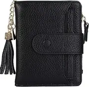 [ZOOEASS] Women's RFID Mini Soft Leather Bifold Wallet With ID Window Card Sleeve Coin Purse
