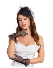 20s 50s Pillbox Derby Fascinator Hat Veil Feather Fascinators Hair Medium Black