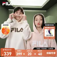 在飛比找Yahoo!奇摩拍賣優惠-FILA斐樂情侶加絨運動休閑衛衣女2023秋冬季套頭衫男寬松