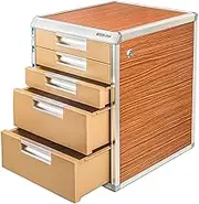Desktop File Cabinet, Aluminum Alloy Multi-Layer Storage Box Drawer Can Be Locked, Used for A4 Paper, Magazines, Paperwork and Documents (Color : A, Size : 31.5×35×39.8cm)