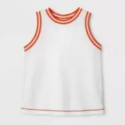 Hunter For Target Women's Contrast Trim White Orange Tank Top Shirt - XL