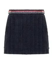 Thom Browne 4 Bar-Tab Striaght Hem Tweed Skirt IT40,IT42 navy blue