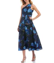 AIDAN MATTOX One Shoulder Draped Gown (size 4)