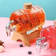 Beverage Dispenser, Glass Drink Dispenser with Stand, Glass Drink Keg with Faucet, Leak Proof Glass Drink Dispenser Glass Wine Keg, Refrigerator Water Dispenser Cocktail Jug