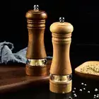 Bottle Salt Grind Tool Wooden Pepper Mill Spice Bottle Pepper Grinder Salt Jar