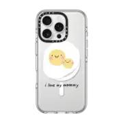 iPhone 16 Pro Clear Case MagSafe Compatible Mother's Day. Cute Eggs Mom and baby.