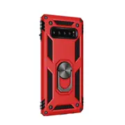 2 Pcs Shockproof TPU + PC Protective Case for Galaxy S10 Plus, with 360 Degree Rotation Holder(Red)