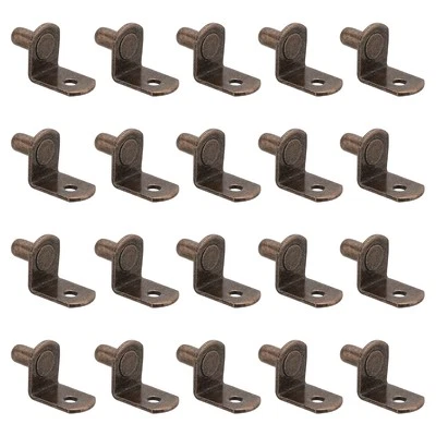 20Pcs Shelf Pegs Pins 1/5" L-Shaped Shelf Pins Holders Shelf Support Pegs Copper