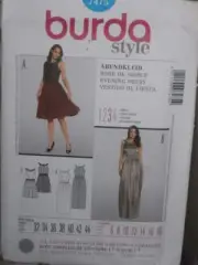 Burda Sewing Pattern 7475 Woman's Evening Dress 6 8 10 12 14 16 18